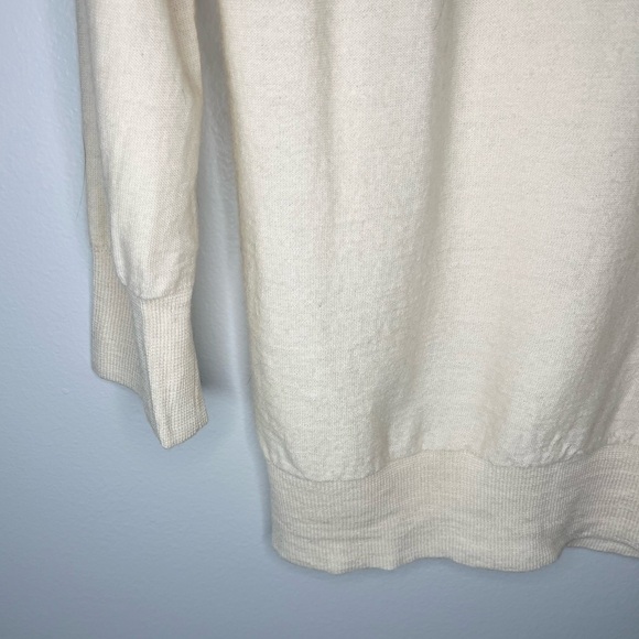 J.Crew 100% Merino Wool Cream Tippi Crewneck with Lace Detail - Picture 6 of 6